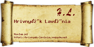 Hrivnyák Lavínia névjegykártya